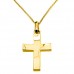 Χρυσός μασίφ σταυρός Κ14 με αλυσίδα